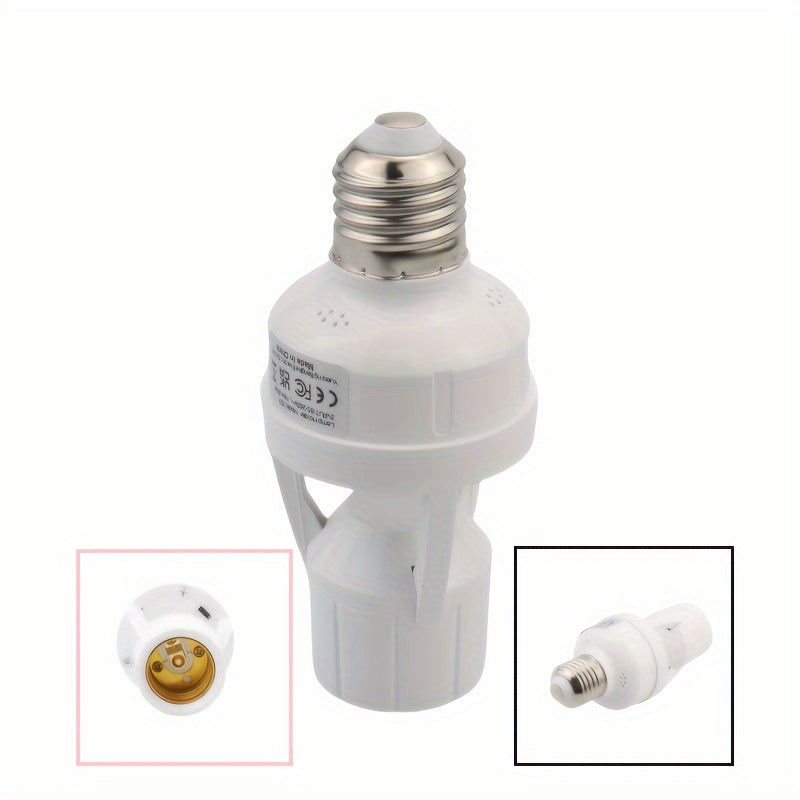 E27 Motion Sensor Lamp Holder, AC 85-265V, Hardwired Light Socket Converter