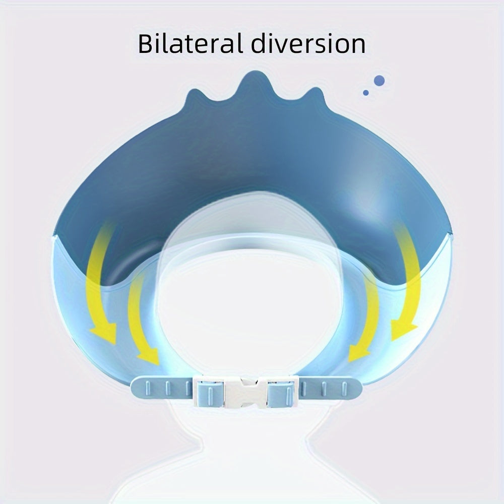 Шапочка для душа для детей - водонепроницаемая шапка для мытья головы с защитой для ушей и глаз, регулируемый размер для детей от 3 до 12 лет, милый дизайн животных, изготовлена из долговечного пластика, необходимая вещь для купания