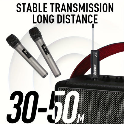 Portable wireless microphone system for home use, perfect for KTV and computer singing.