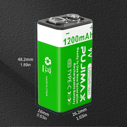 2/4/8pcs of 9v rechargeable lithium batteries with Type-C port charging, ideal for electronic games, toys, and household items.