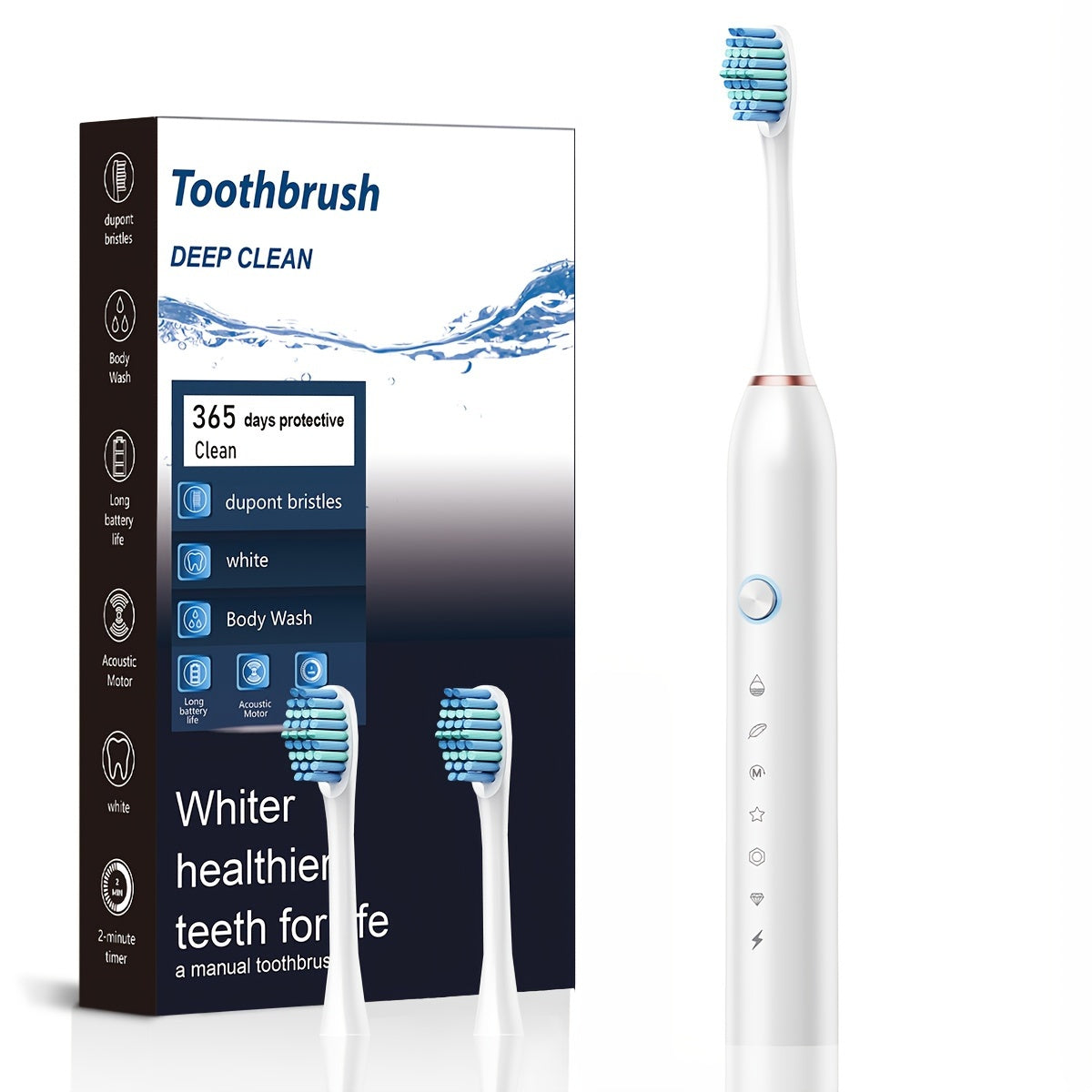 USB rechargeable electric toothbrush for adults with deep clean and soft bristles, suitable for couples, features automatic cleaning and operates at ≤36V.