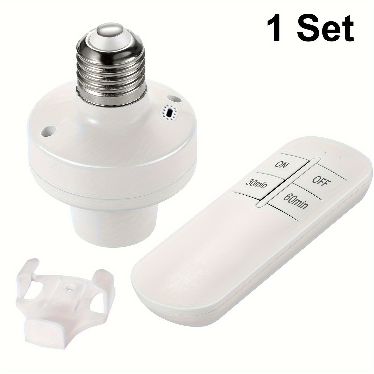 QIACHIP Wireless Lamp Socket with Timer - E26/E27, RF 433MHz, No Wiring, LED & Incandescent, AC85V-250V