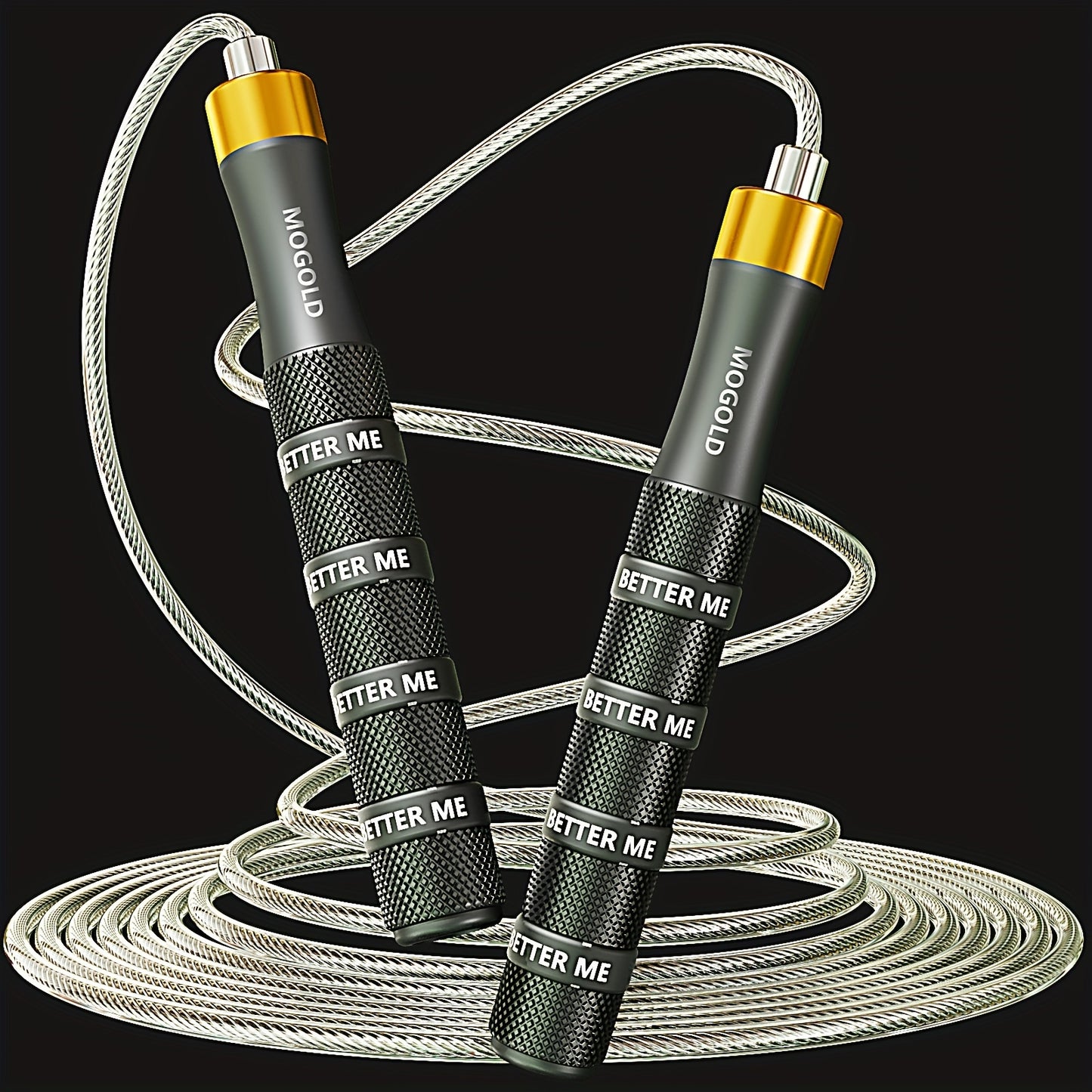 MOGOLD Professional Adjustable Speed Jump Rope - Uncharged, Aluminum Alloy Handle, Suitable for Ages 14+ - 1pc