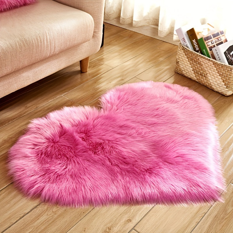 Heart-Shaped Faux Sheepskin Rug - Perfect for Celebrating Special Occasions!

Add a touch of festive charm to your home with this adorable 1pc Heart-Shaped Faux Sheepskin Rug. Measuring 50.01cm x 70.0cm, this rug is made from a soft blend of acrylic and