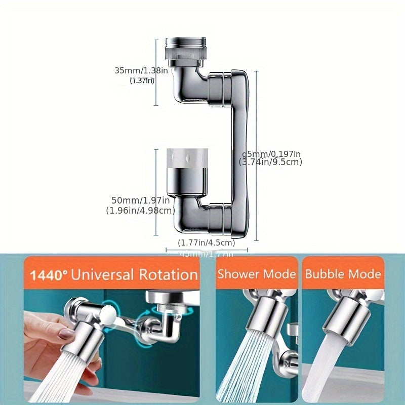 1 universal rotating faucet nozzle suitable for extended faucets and kitchen sinks