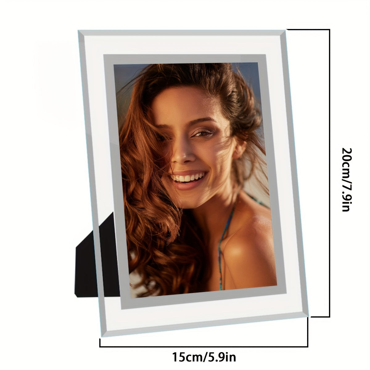 Qicai Xiaolu DIY Clear Tempered Glass Photo Frame in 15.24cm/17.78cm sizes - Enjoy Free Printing, Ideal for Home Decor, Wedding Memories, and Birthday Presents