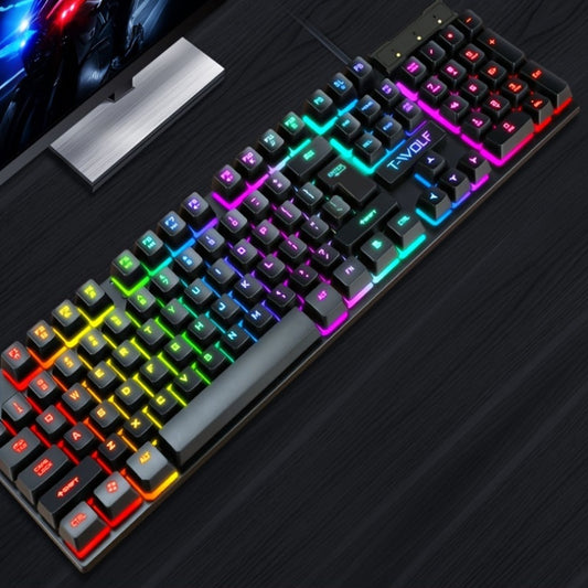 2pcs ROG Wired Gaming Keyboard and Mouse Set with USB Rainbow Backlit, Ambidextrous Design for PC, Laptop, PS4, PS5, Xbox - No Batteries Needed