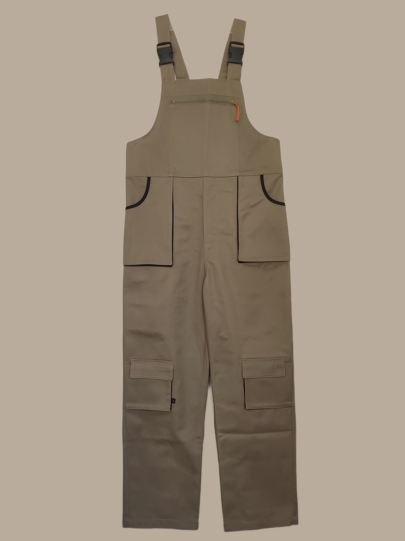 Men's Casual Polyester Work Overalls with Multi Pockets - Sleeveless Jumpsuit for Outdoor Work