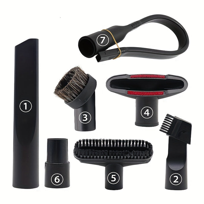 Vacuum Cleaning Kit with Hardwood Floor Brush & Hose Adapters - 6 pieces, Fits 1 1/4" to 35mm, Accessory Set with 32mm Adapter