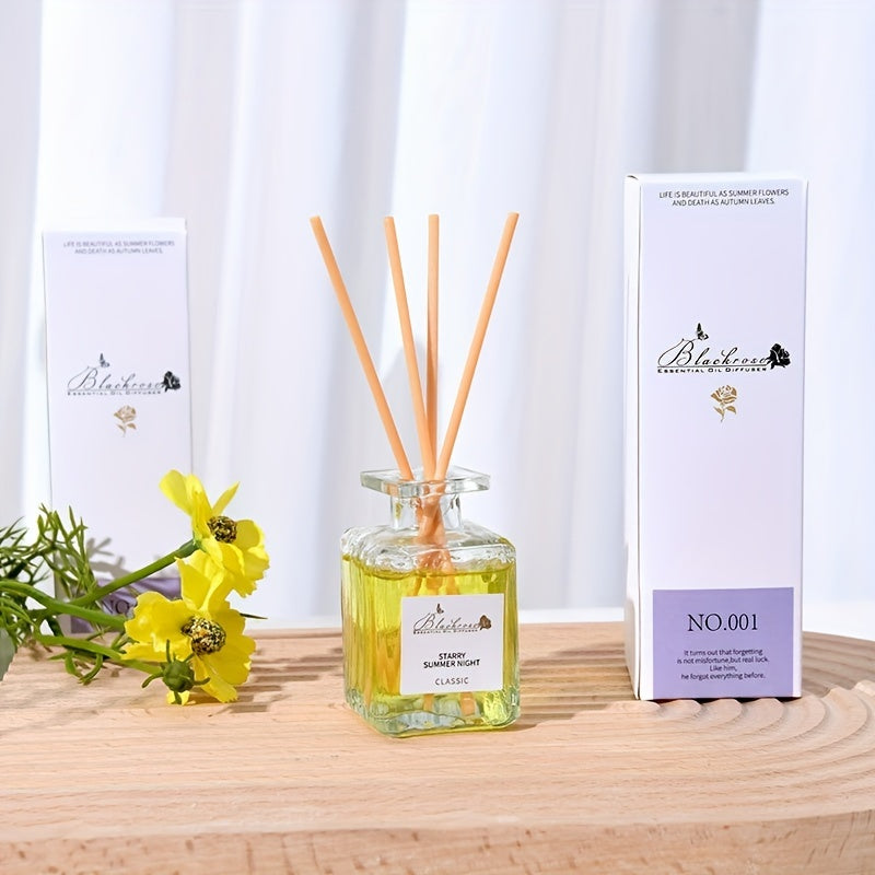 50mL Reed Diffuser in glass bottle with Lavender Essential Oil for multiple areas in home or office - Elegant gift for holidays (1pc)