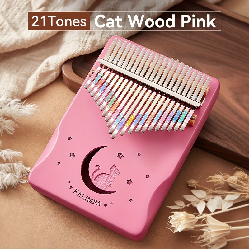 Easy-to-learn 21-tone Thumb Piano Kalimba for beginner girls, perfect birthday gift and popular internet celebrity musical instrument.