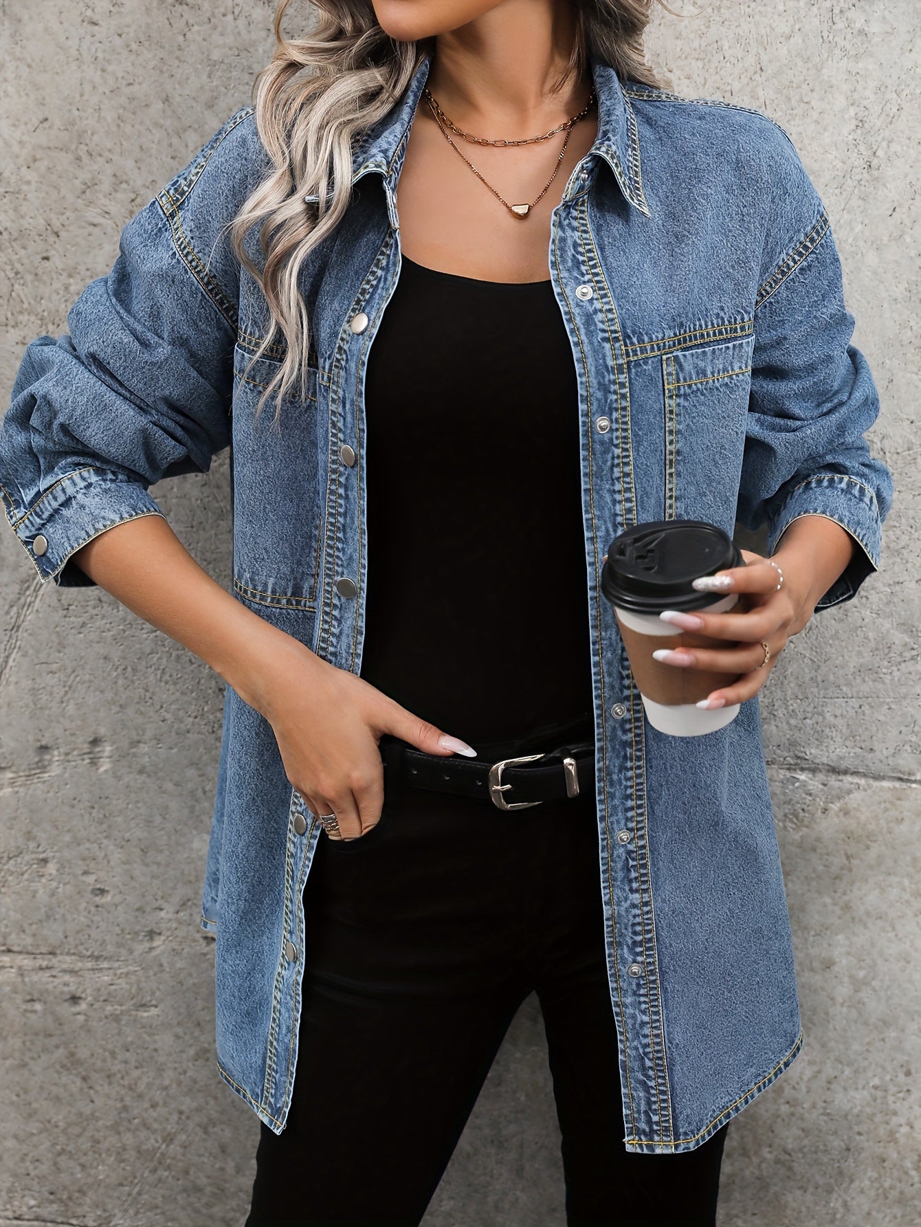 Women's denim shirt fashion top