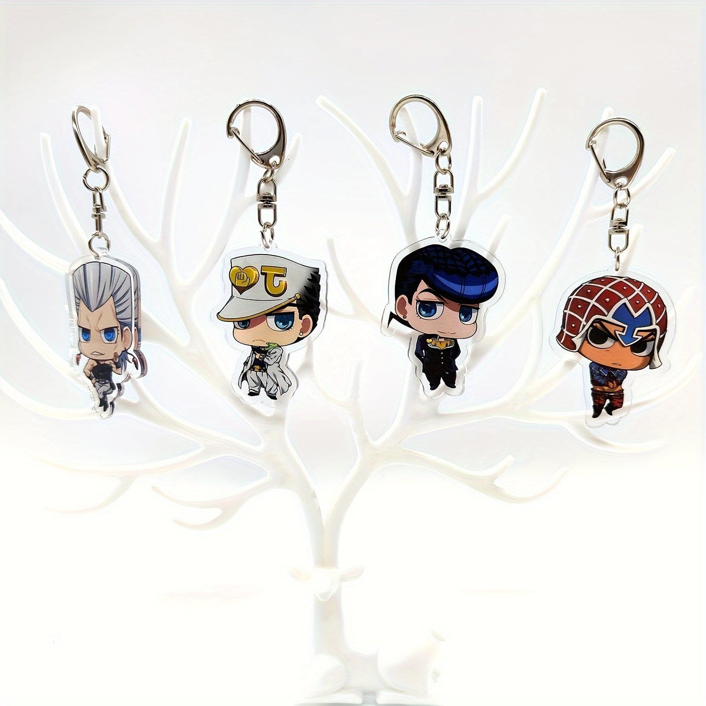 Set of 8 Anime-Inspired Acrylic Keychains - Adorable Bag Charms, Stylish Keyring Pendants, Unique Collectibles, Key Chains for Cars - Perfect for Birthday Presents and Anime Enthusiasts