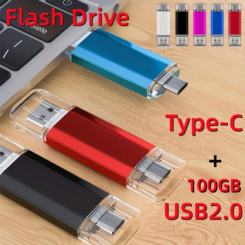 Dual C-Type USB Flash Drive with high speed interface, suitable for Android smartphones and tablets.