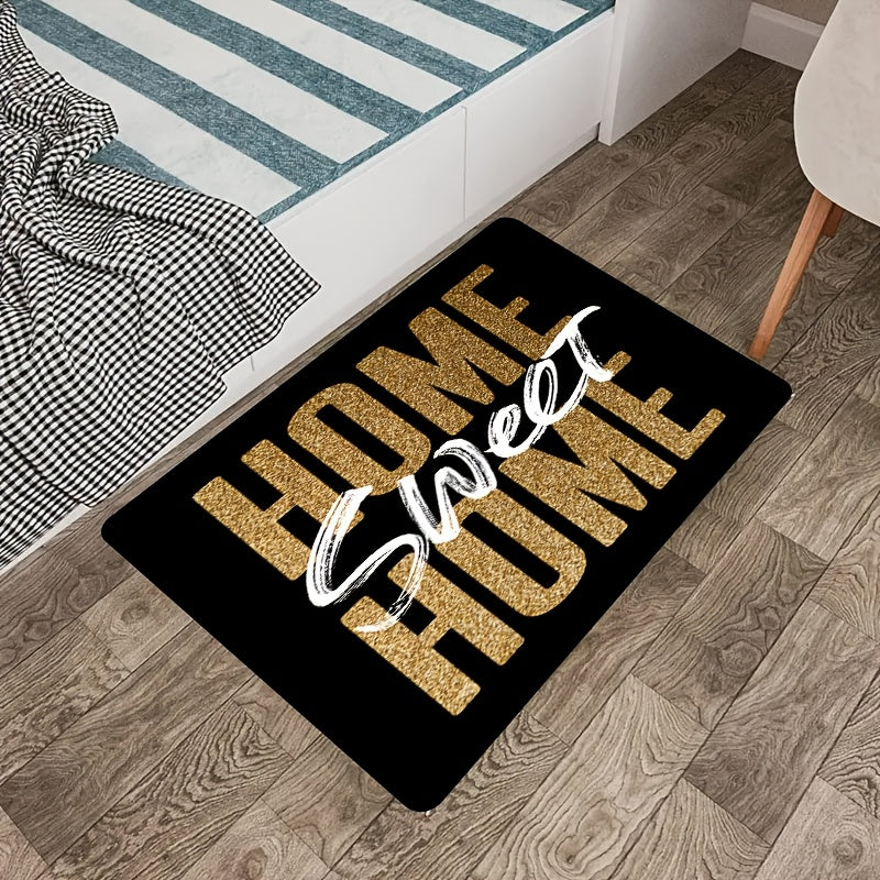 Welcome guests to your home in style with the Home Sweet Home Doormat. This non-slip, machine washable rug is lightweight and features a low pile, making it perfect for entryways, kitchens, living rooms, bathrooms, and bedrooms. Made of durable