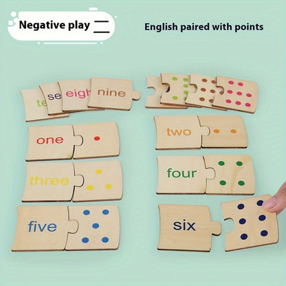 Vibrant Wooden Number Matching Puzzle for Early Learning