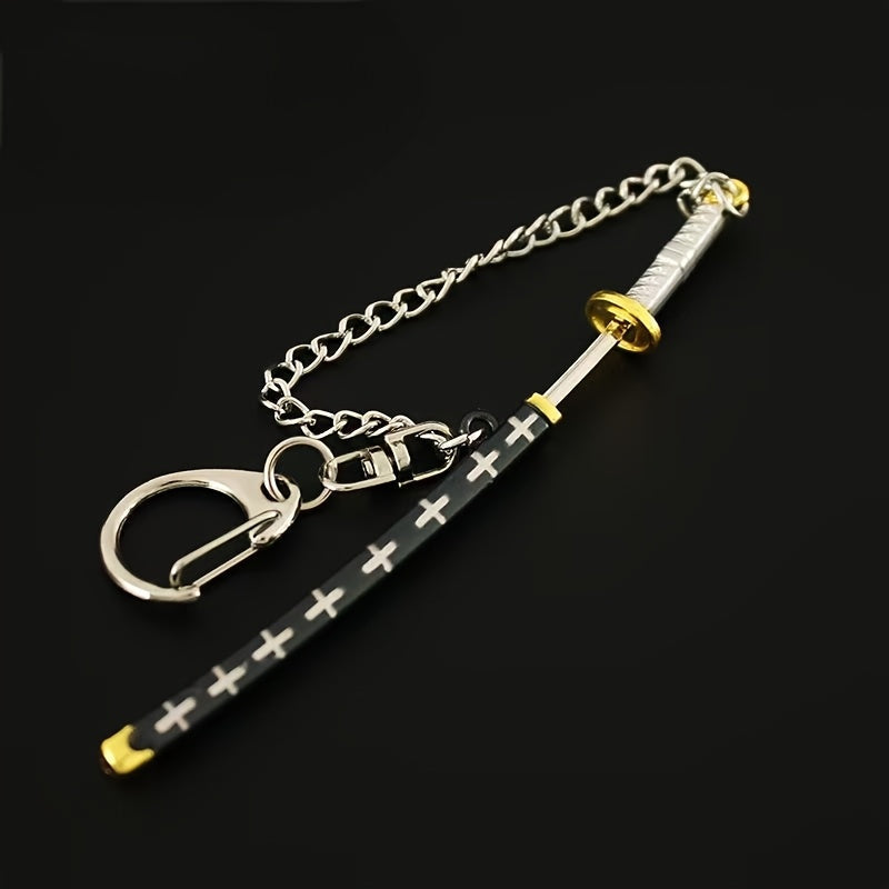 Keychain featuring a miniature weapon design, perfect for men's accessory. Ideal for gaming enthusiasts and fans, great gift for collectors.