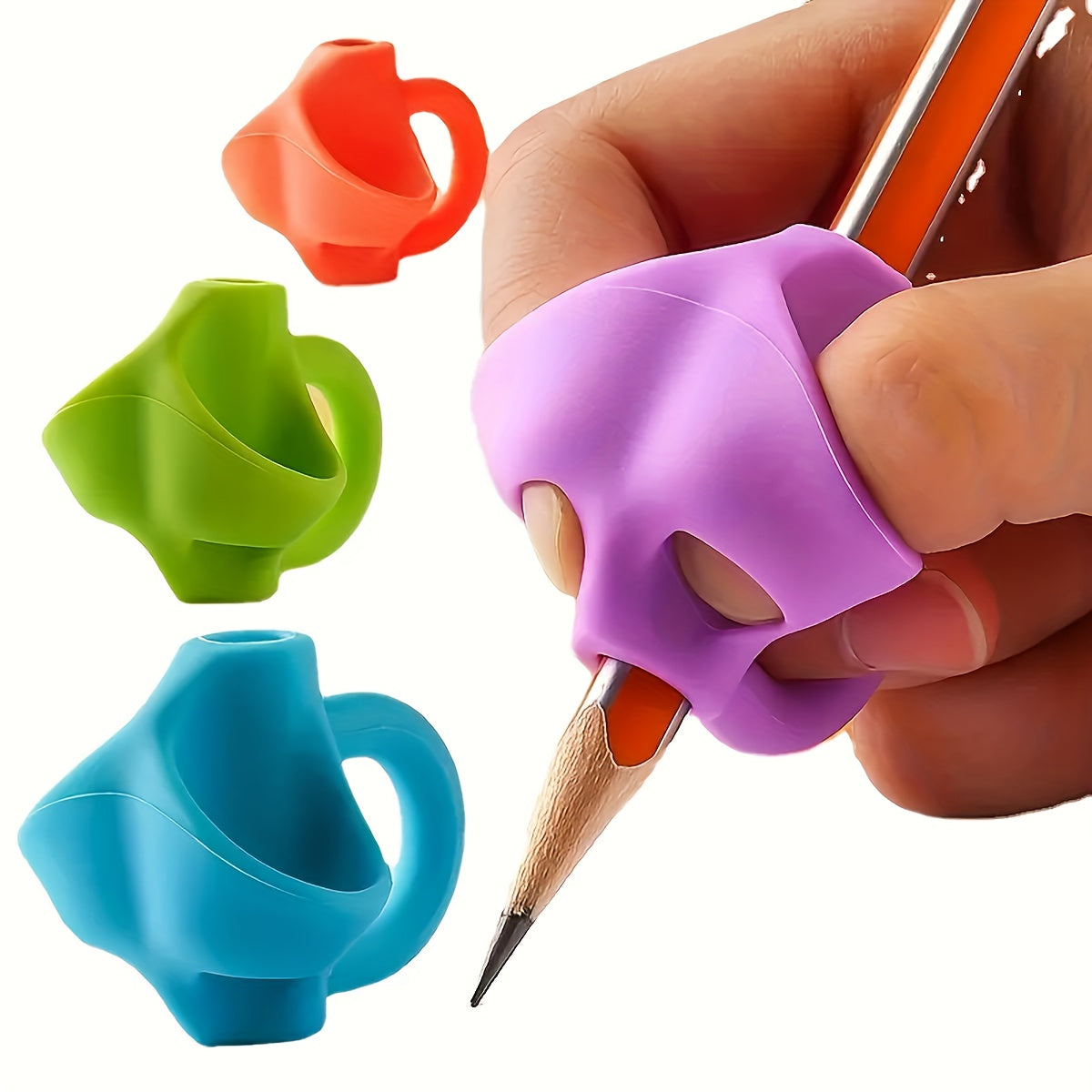 Silicone three-finger pencil holder, shoe pen cover.