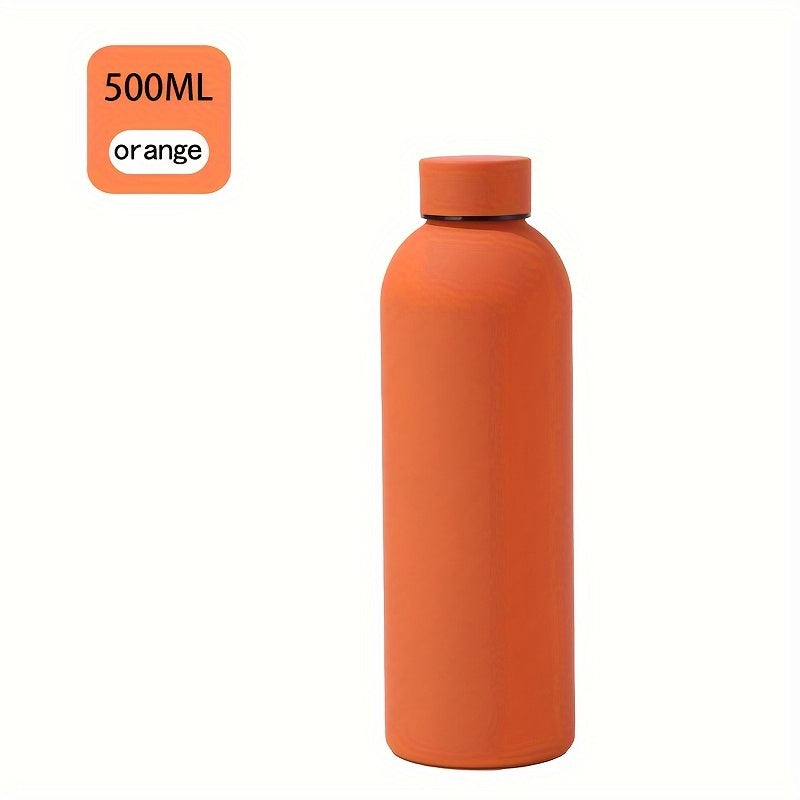 Insulated water bottle, 500ml, stainless steel. Hand wash only, PVC free. Ideal for outdoor activities, driving. Great gift for men, women on holidays. Perfect for camping, sports, fitness. Maintains cold drinks chilled, hot beverages warm.