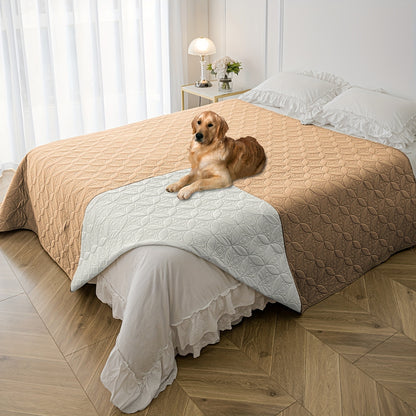 Waterproof dog bed cover with non-slip backing, stain resistant pet blanket for furniture, couch & sofa protection, ideal for small to medium breeds.