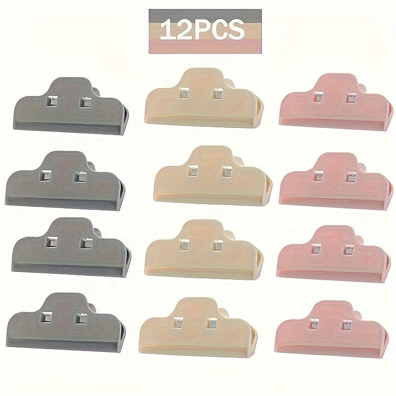 Food Bag Sealing Clips available in 6pcs or 12pcs, perfect for sealing in freshness and keeping moisture out. These large snack clips are a must-have household gadget for your kitchen.