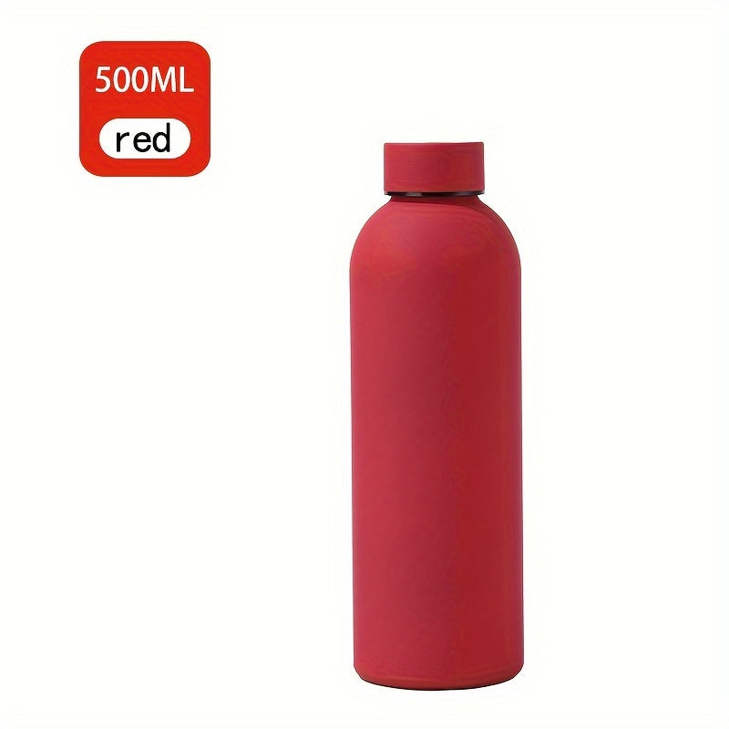 Insulated water bottle, 500ml, stainless steel. Hand wash only, PVC free. Ideal for outdoor activities, driving. Great gift for men, women on holidays. Perfect for camping, sports, fitness. Maintains cold drinks chilled, hot beverages warm.