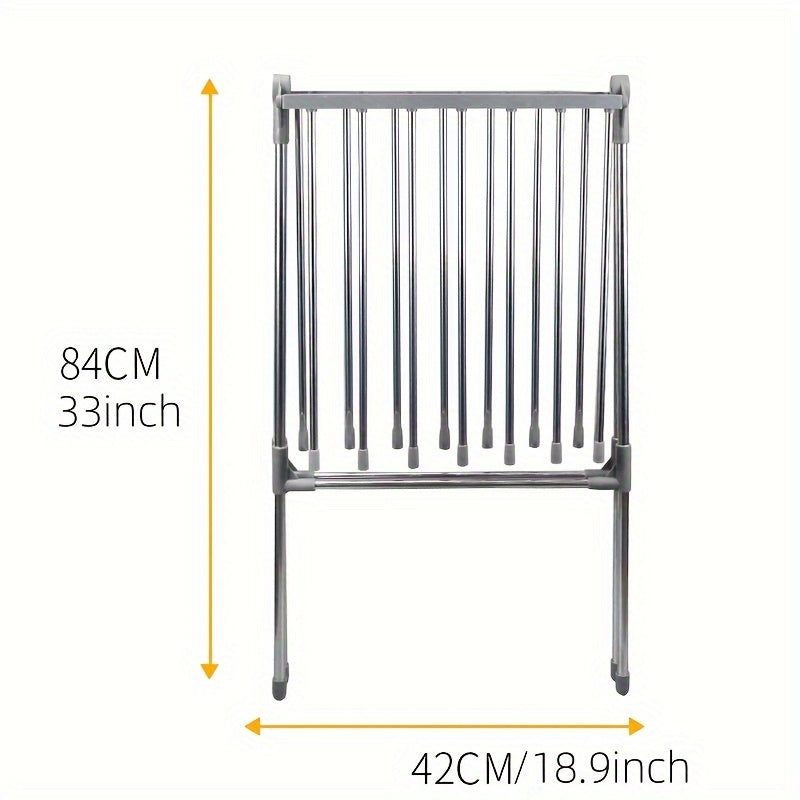 Foldable Clothes Drying Rack - Perfect for Outdoor Camping and Home Use! This freestanding laundry dryer stand is made of durable stainless steel and is easy to store when not in use. Ideal for drying racks.