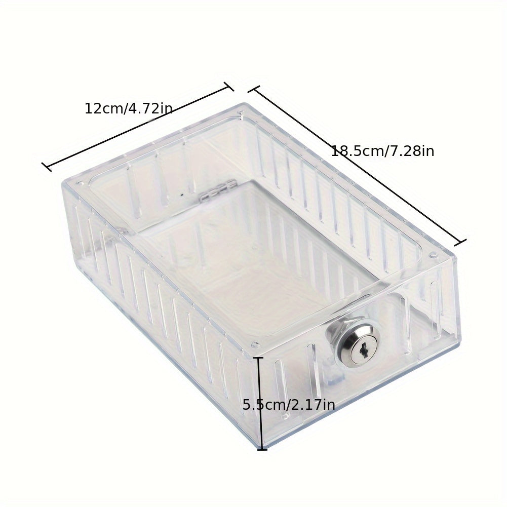 Transparent 1pc Thermostat Lock Box with Key for Security - No Power Required, Perfect for Heating & Cooling Systems and Air Purifiers