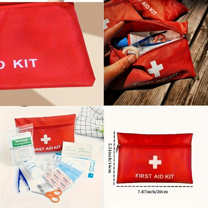 27pc Family & Outdoor First Aid Kit - Scissors, Tweezers & More - Ideal for Campus, Exploration & Disaster - Portable & Durable Travel Size