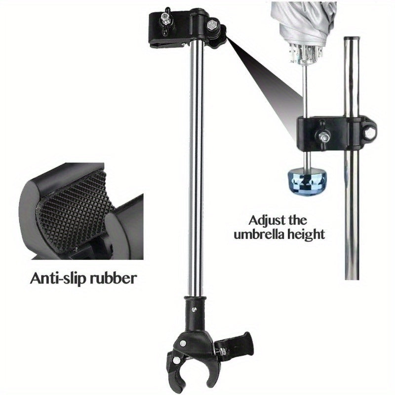 Держатель для зонтов из нержавеющей стали с регулируемым дизайном - не требует инструментов, идеально подходит для инвалидных колясок, ходунков, велосипедов и колясок.