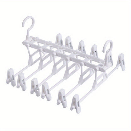 Single piece of Pants Hanger that is foldable, multi-layered, space-saving, and non-slip. It can be used as a Trouser Rack, Wardrobe Storage Rack, Magic Hanging Clothes Rack, and Multi-functional Storage Rack.