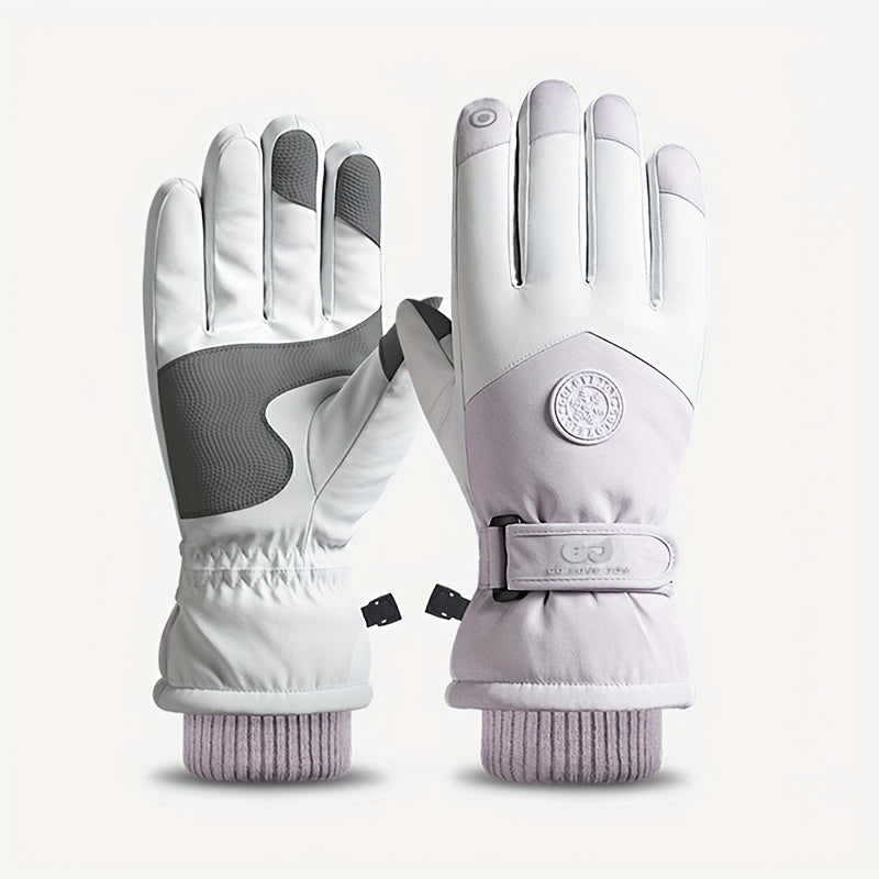 Stay warm this winter with our adjustable closure ski gloves for couples. These thickened gloves provide exceptional warmth and comfort while also being non-slip and touch screen compatible. Perfect for outdoor activities like skiing, cycling, and cold