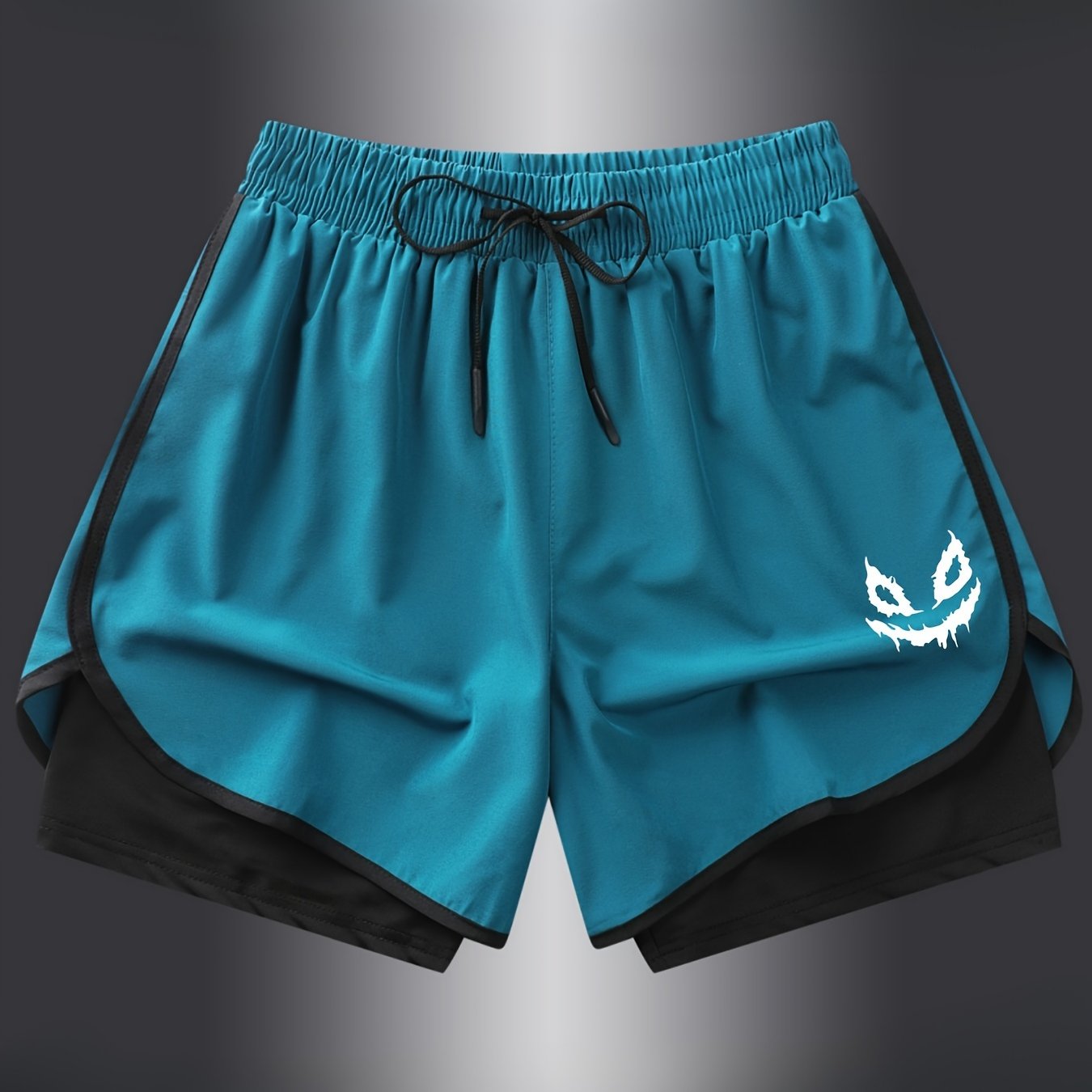 Men's sports shorts with fake two-piece design, perfect for training and running.