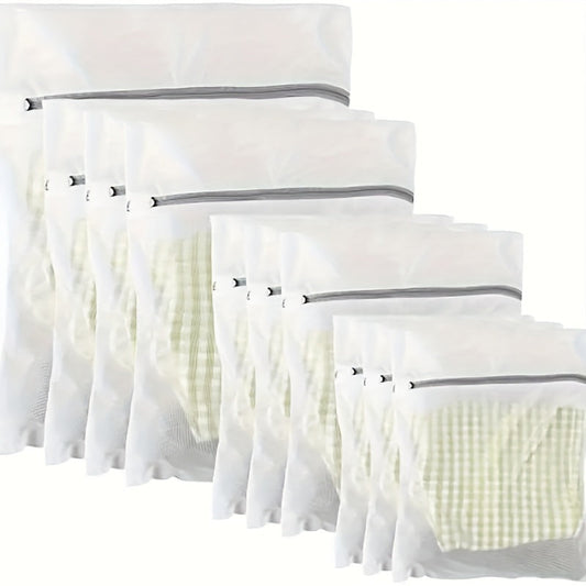 Get organized with this set of 10 laundry bags featuring zippers. Made of durable fabric, these multipurpose rectangular wash bags are perfect for delicates, travel, and storage. Use them as clothes mesh protectors for Halloween or Christmas. Each pack