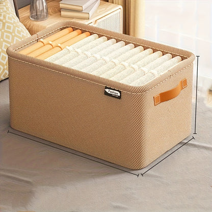 Large canvas storage bins with handles for organizing clothes, toys, and more in your home, kitchen, or closet.