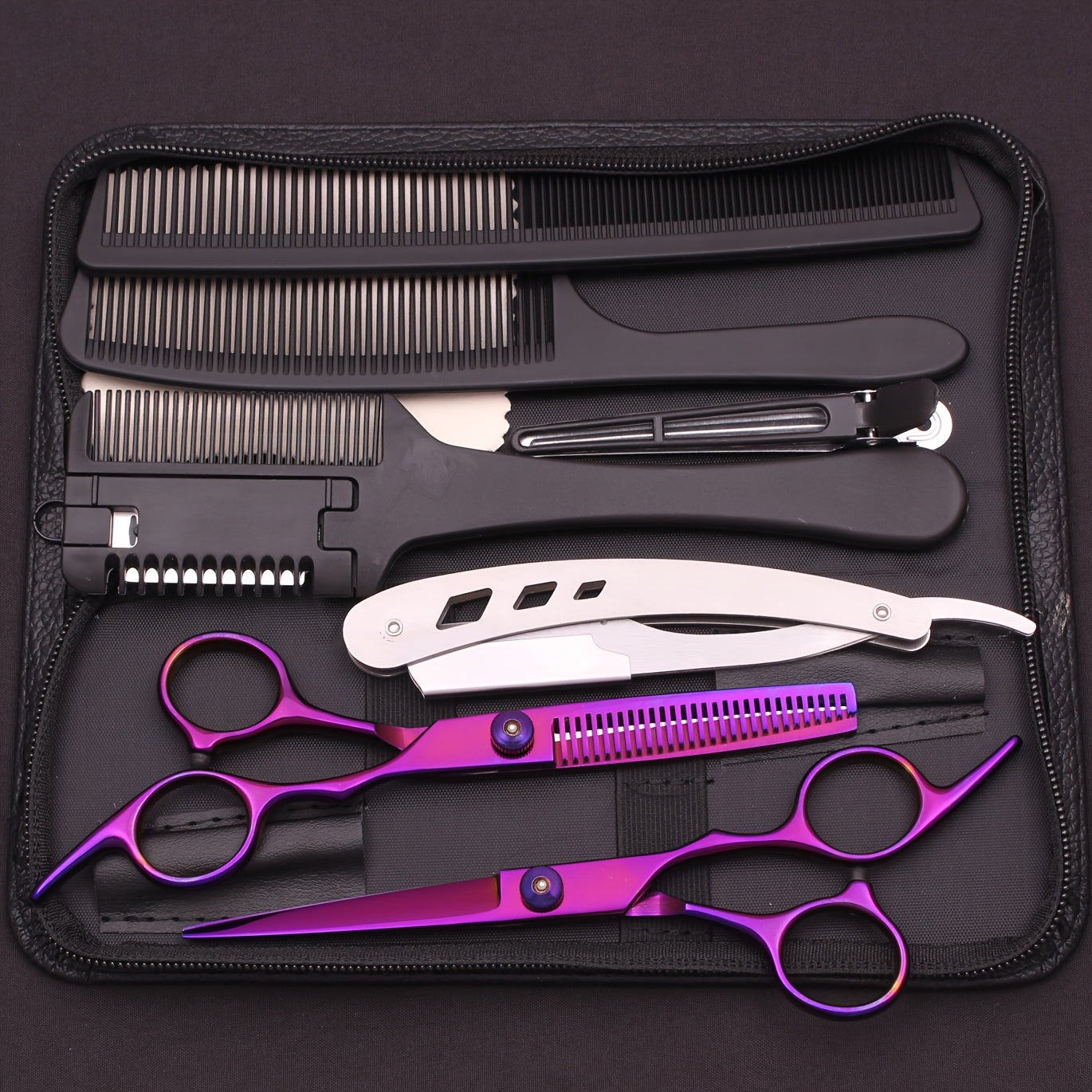 Professional Japan Stainless Hair Cutting Scissors Set for hairstylists.