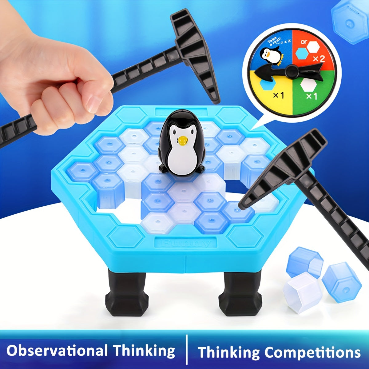 Ice Breaker Penguin Rescue Game: Educational family board game for youngsters, improves focus and logic skills with durable, non-toxic plastic material. Ideal gift for birthdays and