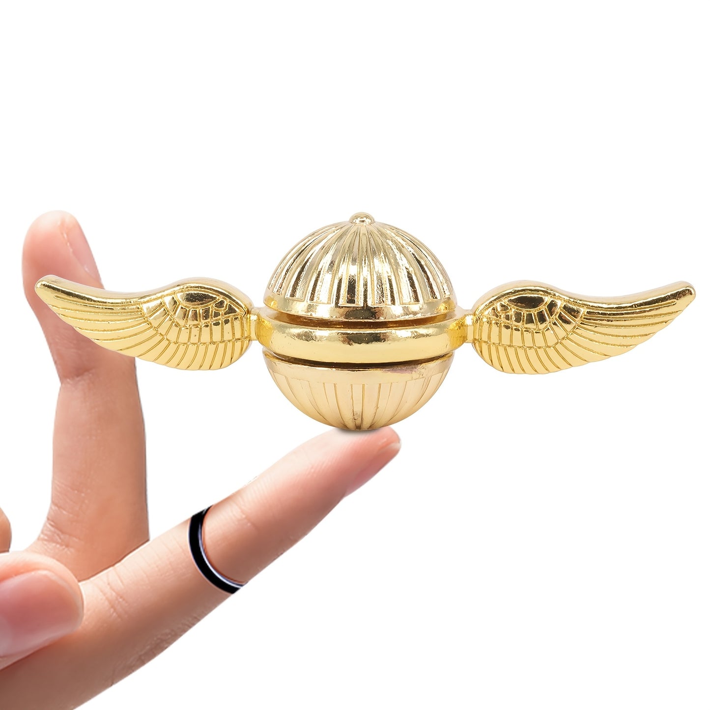 XHZAVY Golden Alloy Hand Spinner with Magical Wing Design for Relaxation and Focus Enhancement.