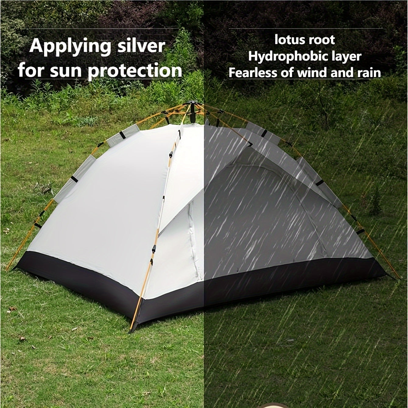 Camping automatic tent with quick opening and waterproof sunshade