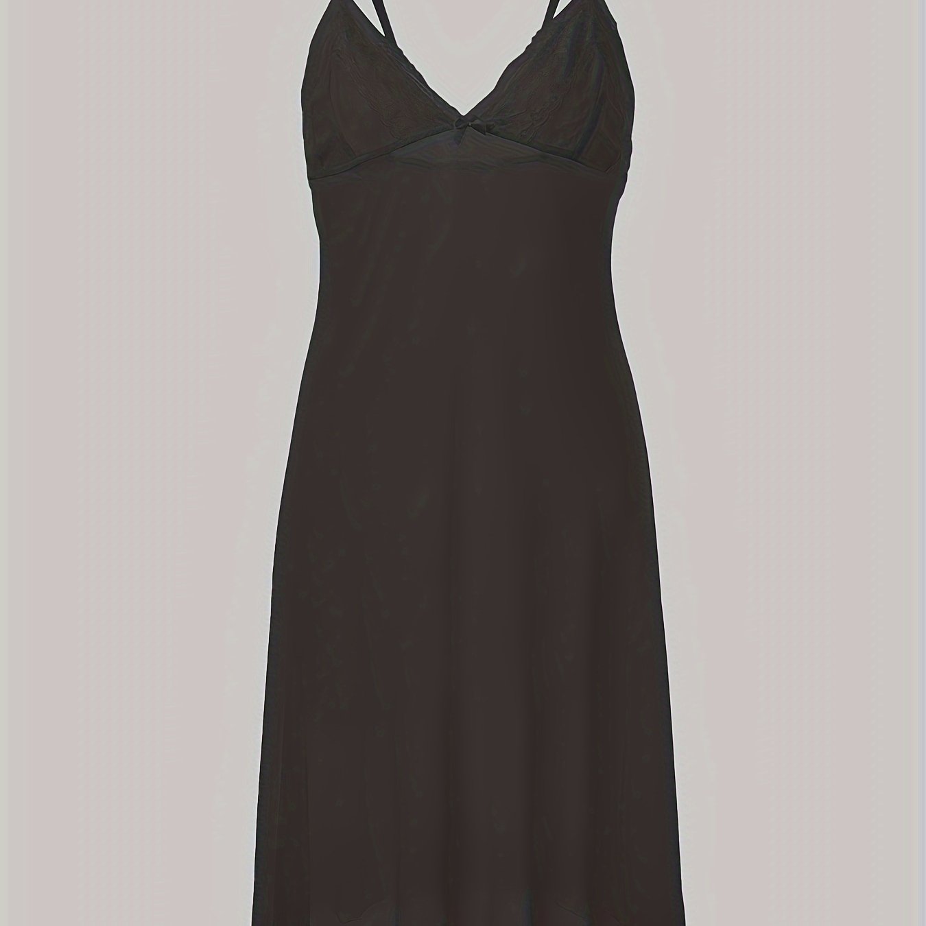 Sexy lace mesh slip dress with V-neck and backless design, perfect for women's lingerie and underwear.