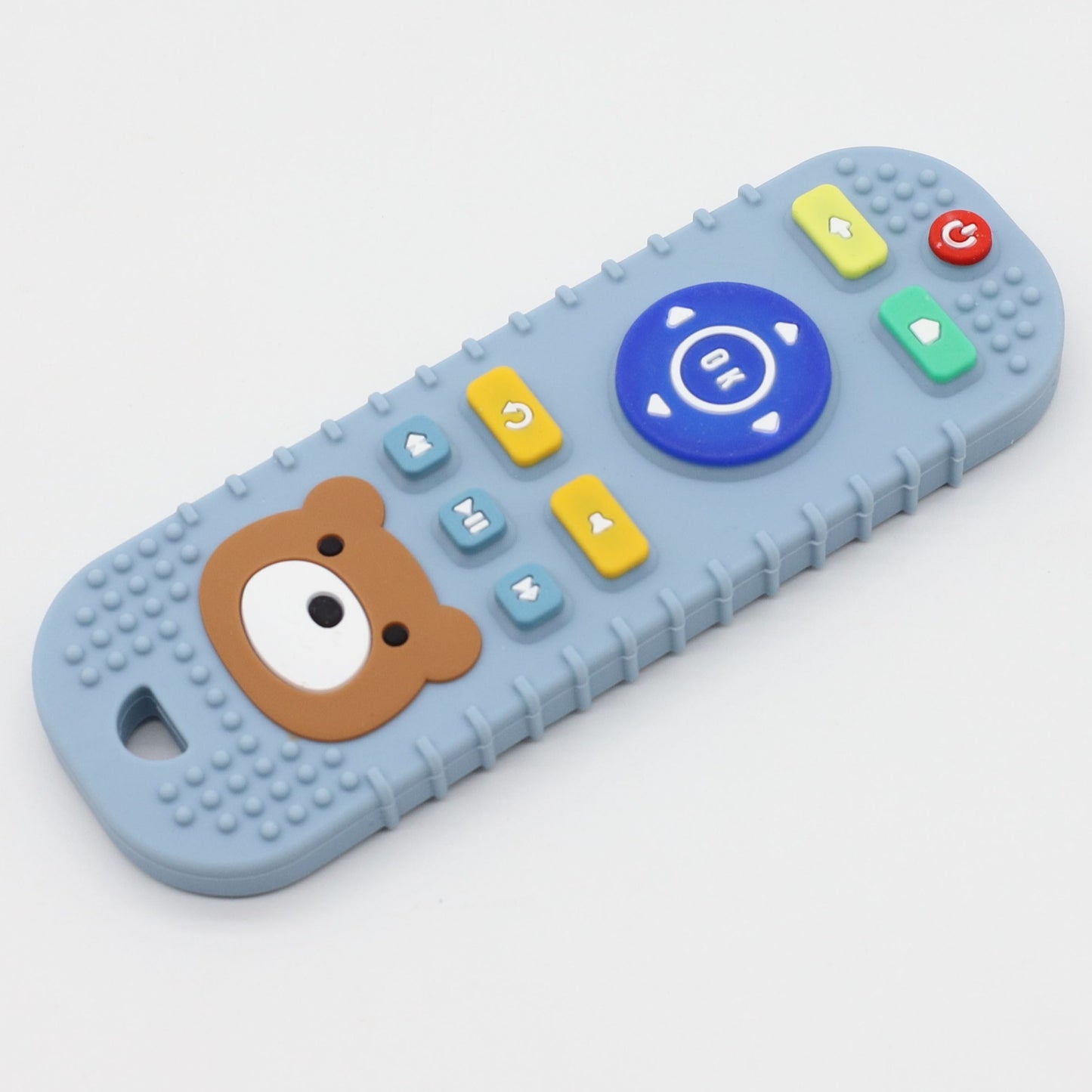 Simulated remote control teether toy made of food-grade silicone.