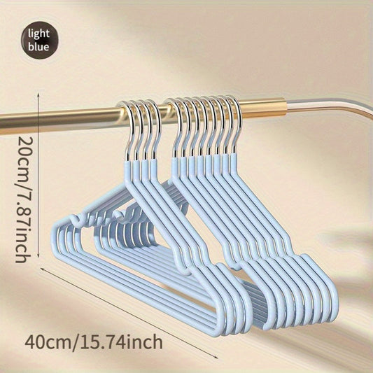 10 шт. Вешалки для одежды из нержавеющей стали, прочные, с нескользящим покрытием и дополнительным толстым сердечником - Идеально подходят для взрослых и детей