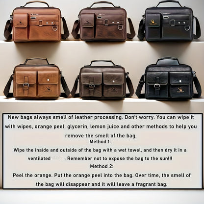 Weixier Men's Business Crossbody Bag made of PU material, suitable as a gift for Father or Anniversary.