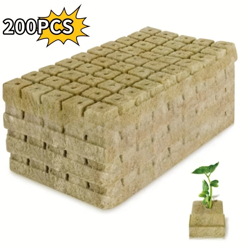 Hydroponic grow kits available in 50, 100, or 200 pieces, featuring ventilated soilless plant sprouting system. Non-fertilized, breathable, moisturized plant starter blocks measuring