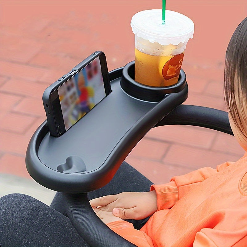 Stroller Cup Holder with Phone Holder and Snack Tray - 3-in-1 Universal Bottle Holder for Walker, Bike, Scooter - Accessory for Uppababy, Nuna, Bugaboo, Doona - Perfect Gift for Women, Mom, Men on Christmas, Thanksgiving, New Year, or Valentine's Day