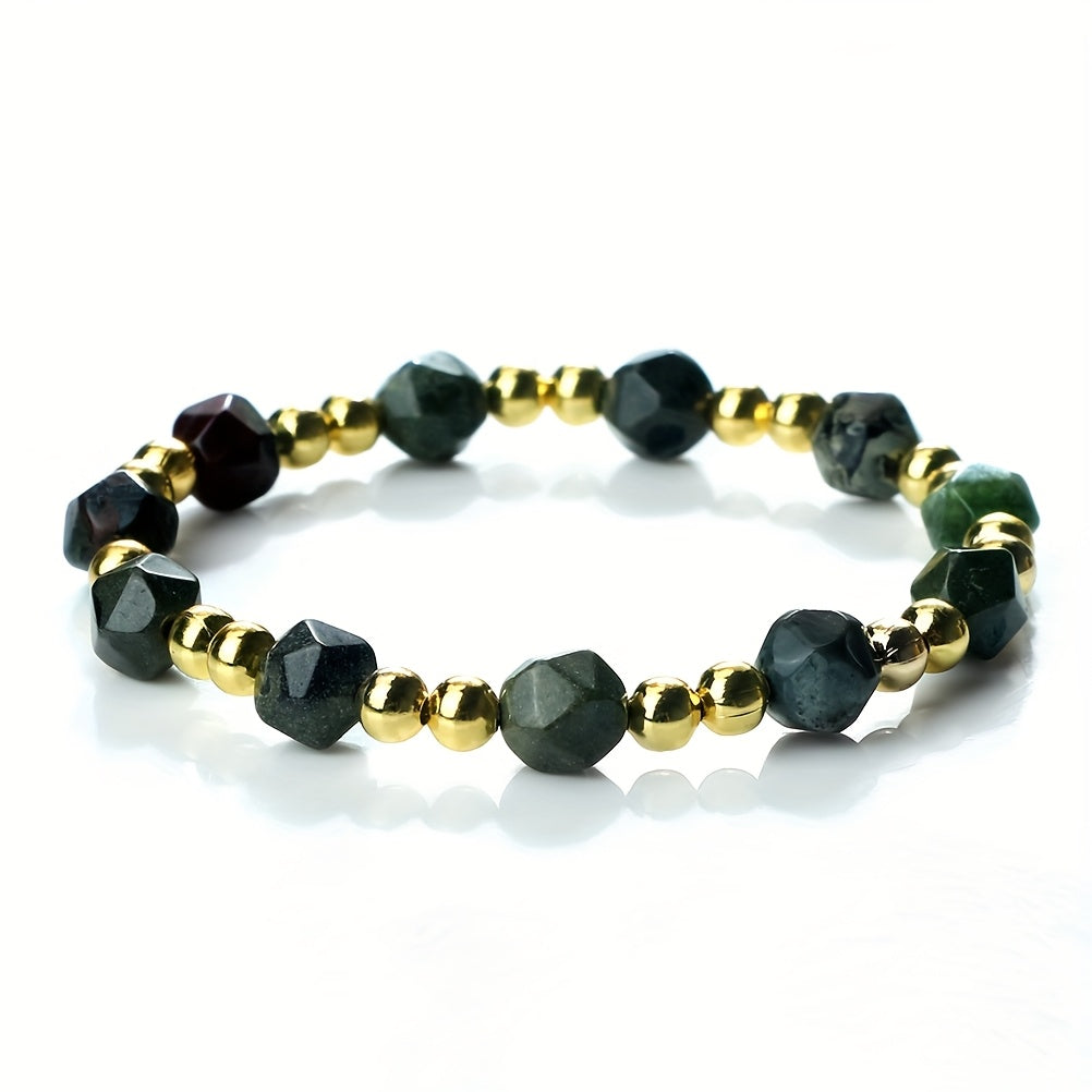 Beautiful Nautical Inspired Natural Aventurine & Dongling Stone Beaded Bracelet, 8mm - Ideal Healing Meditation Jewelry for Women. Great for Everyday Wear or as a Valentine's Day Gift. Versatile Accessory for All Seasons.