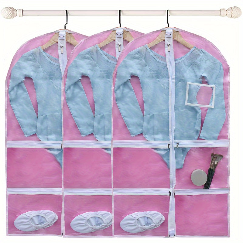 Durable Dust-Proof Organizer for Kids' Dance Skirts - Waterproof Hanging Bag with Clear Window, Ideal for Traveling and Storing Competition, Sports, Skating, Drama, and Pageant Attire