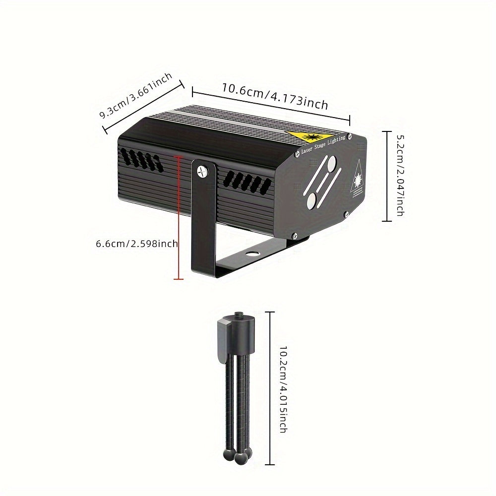 USB-powered Mslitely Disco Party Light with Stand features 28 sound-activated patterns, ideal for birthdays, holidays, and family gatherings.