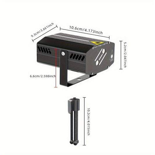 USB-powered Mslitely Disco Party Light with Stand features 28 sound-activated patterns, ideal for birthdays, holidays, and family gatherings.