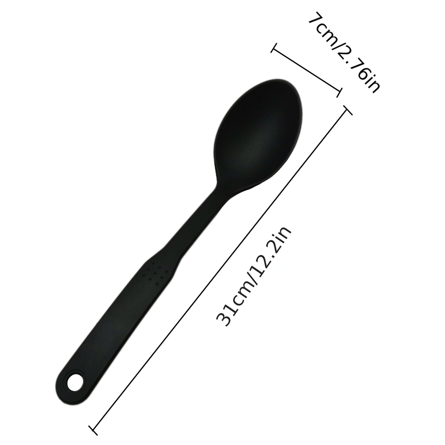 1 Large Nylon Serving Spoon with Non-Slip Handle and Hanging Hole for Easy Storage, Ideal Kitchen Utensil.